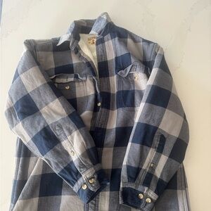 RedHead Navy and Light Gray Checkered Shirt Jacket